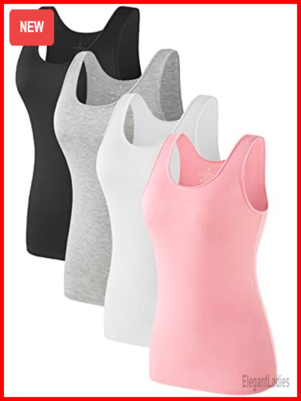 4 Pack Tank Top for Women Sleeveless Undershirt Modal Spandex Basic Tanks